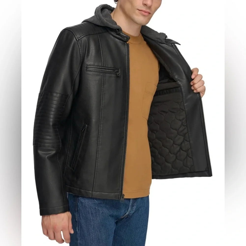 ❤️‍🔥Firm Price❤️‍🔥 Levi's faux leather hooded moto racer jacket - Picture 4 of 16